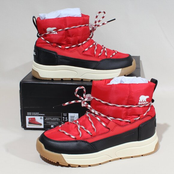 Sorel Shoes - Womens SOREL Whitney III Red Size 7.5 Mid Waterproof Casual Slip On Boots